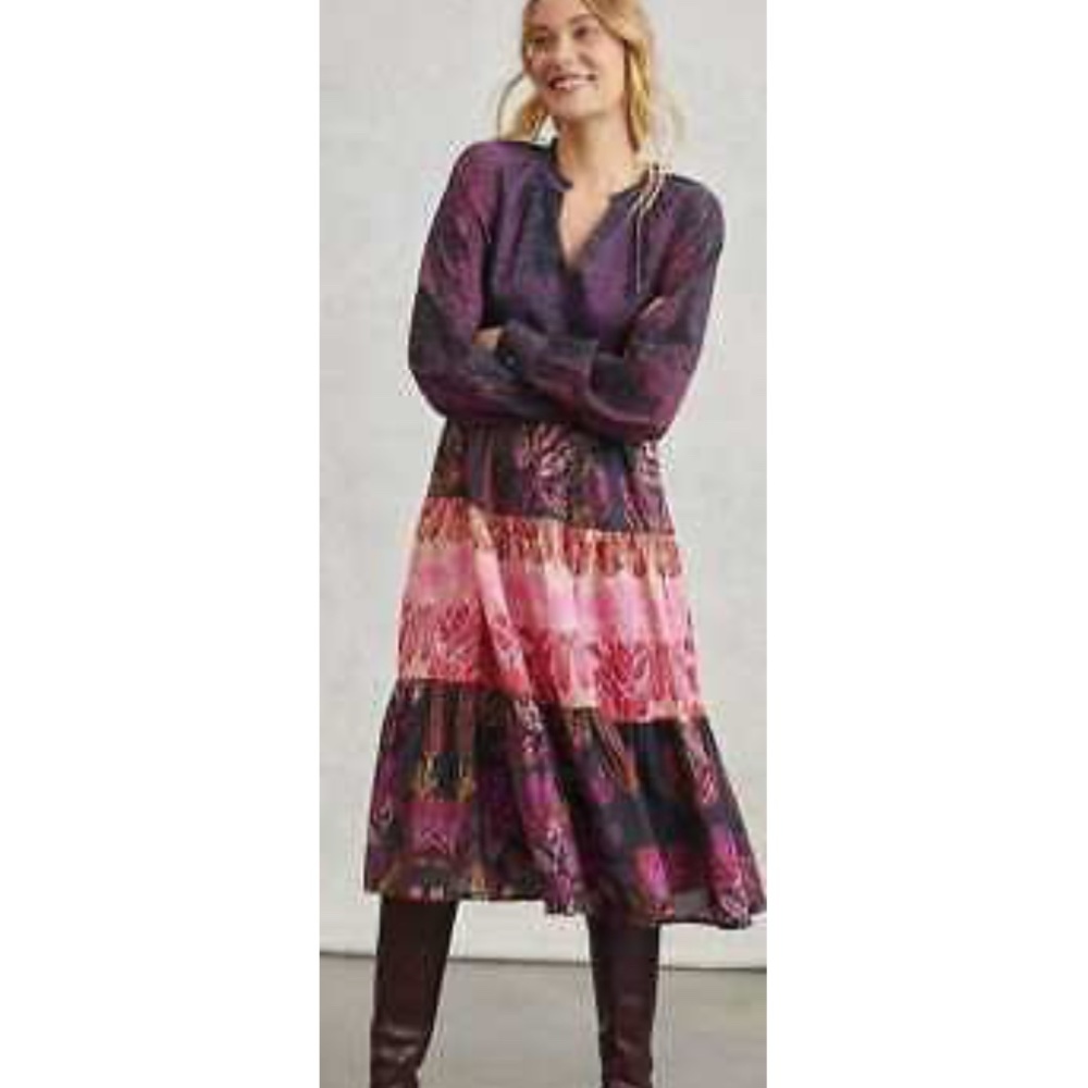 ROOPA PEMMARAJU Calla Tiered Dress SZ XS (broken zipper)